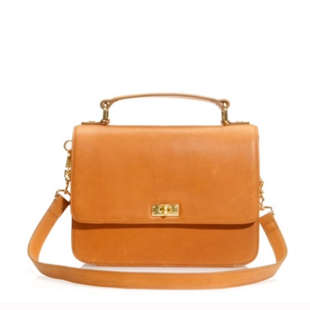 J.CREW LEATHER EDIE PECAN TAN HANDBAG